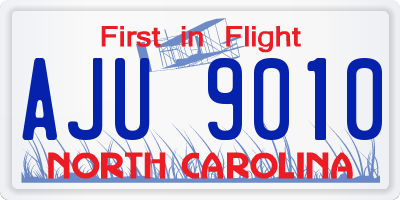 NC license plate AJU9010