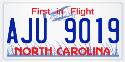 NC license plate AJU9019