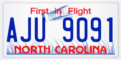 NC license plate AJU9091