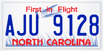 NC license plate AJU9128