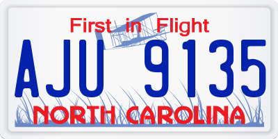 NC license plate AJU9135