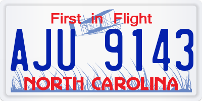 NC license plate AJU9143