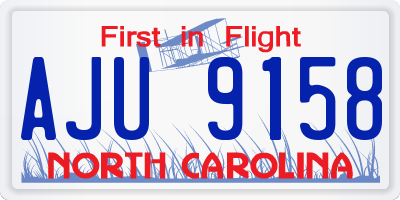 NC license plate AJU9158
