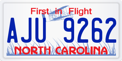 NC license plate AJU9262