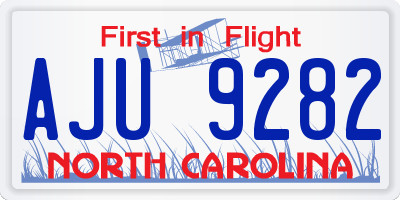 NC license plate AJU9282