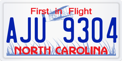 NC license plate AJU9304
