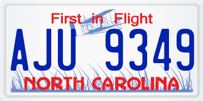 NC license plate AJU9349