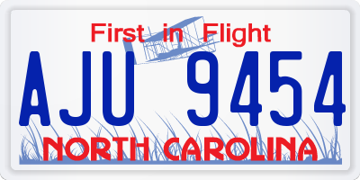 NC license plate AJU9454