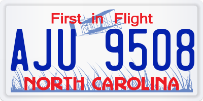 NC license plate AJU9508