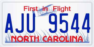 NC license plate AJU9544