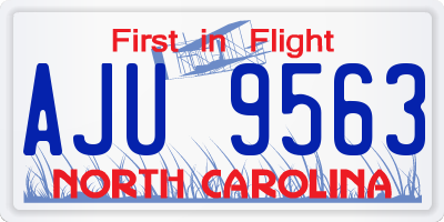 NC license plate AJU9563