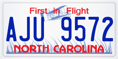 NC license plate AJU9572