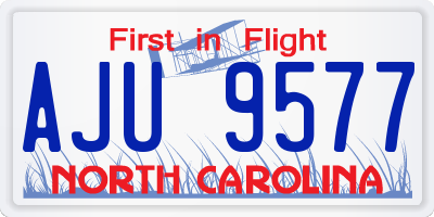 NC license plate AJU9577
