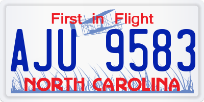 NC license plate AJU9583