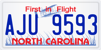 NC license plate AJU9593