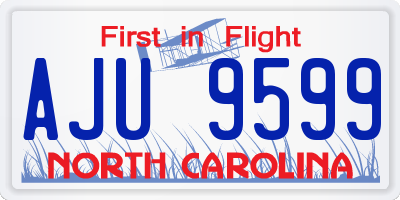 NC license plate AJU9599