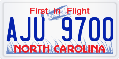 NC license plate AJU9700