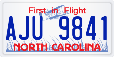 NC license plate AJU9841