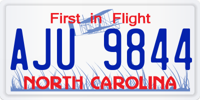 NC license plate AJU9844
