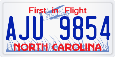 NC license plate AJU9854