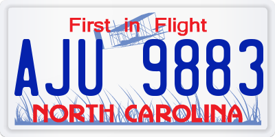 NC license plate AJU9883