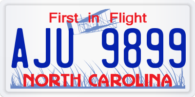 NC license plate AJU9899
