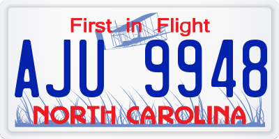 NC license plate AJU9948