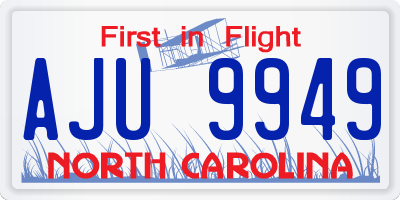 NC license plate AJU9949
