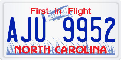 NC license plate AJU9952