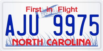 NC license plate AJU9975