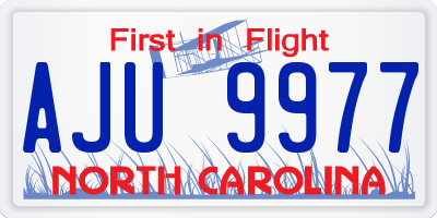 NC license plate AJU9977
