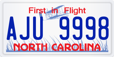 NC license plate AJU9998
