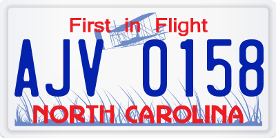 NC license plate AJV0158