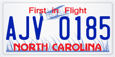 NC license plate AJV0185