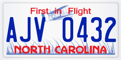 NC license plate AJV0432