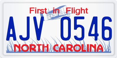 NC license plate AJV0546