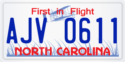 NC license plate AJV0611