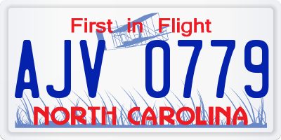 NC license plate AJV0779