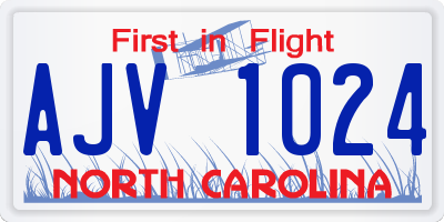 NC license plate AJV1024