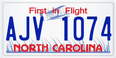 NC license plate AJV1074