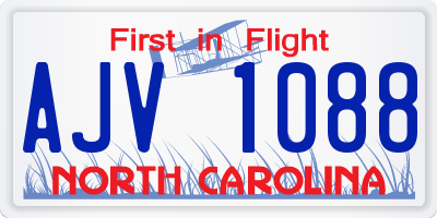 NC license plate AJV1088