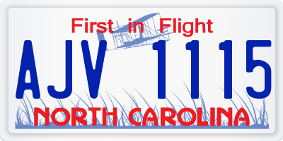 NC license plate AJV1115