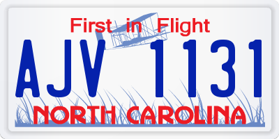 NC license plate AJV1131