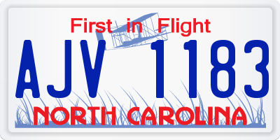 NC license plate AJV1183