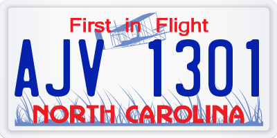 NC license plate AJV1301