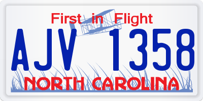 NC license plate AJV1358