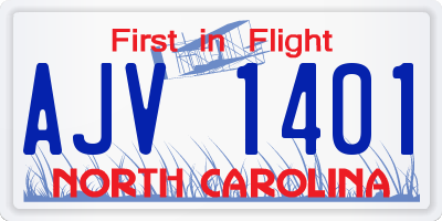 NC license plate AJV1401