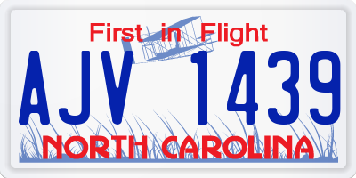 NC license plate AJV1439