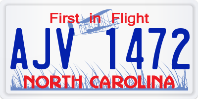 NC license plate AJV1472