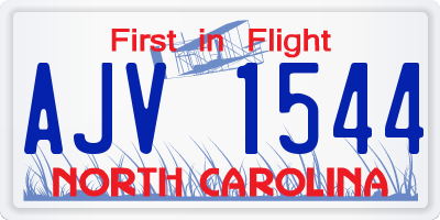 NC license plate AJV1544